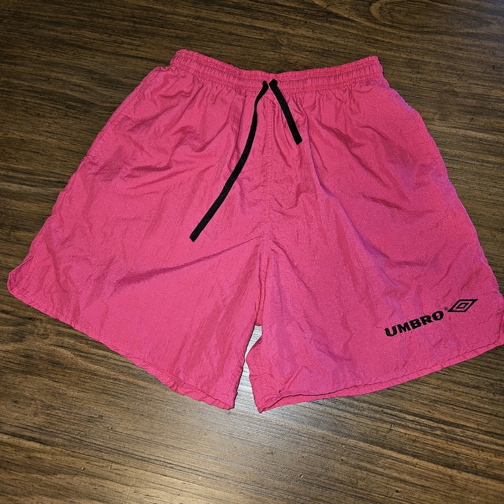 Vtg Umbro Soccer Shorts Mens Made USA Logo Nylon Futbol Gym Workout Run Size M